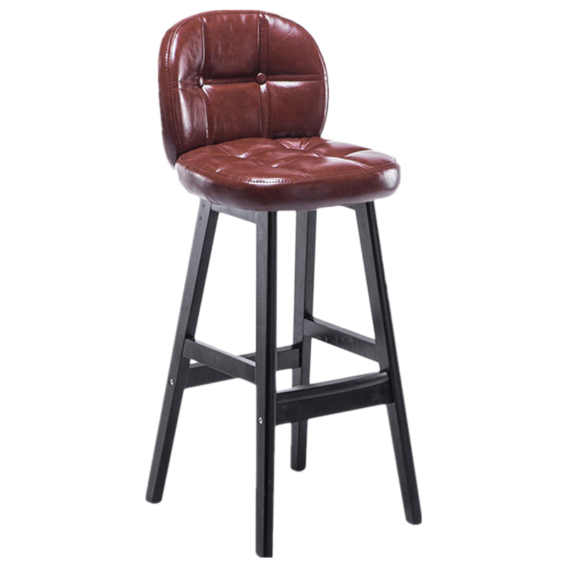 Taburete de bar interior Taburete de mostrador con respaldo rectangular moderno con patas de madera