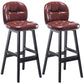 Taburete de bar interior Taburete de mostrador con respaldo rectangular moderno con patas de madera