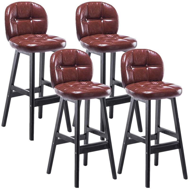 Taburete de bar interior Taburete de mostrador con respaldo rectangular moderno con patas de madera