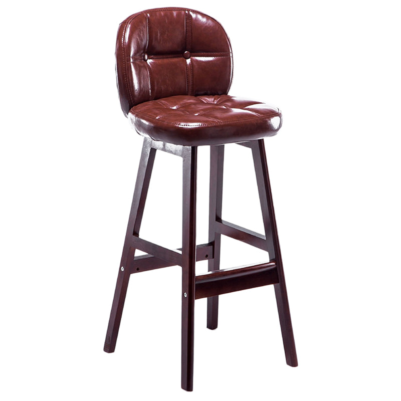Taburete de bar interior Taburete de mostrador con respaldo rectangular moderno con patas de madera