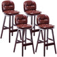Taburete de bar interior Taburete de mostrador con respaldo rectangular moderno con patas de madera