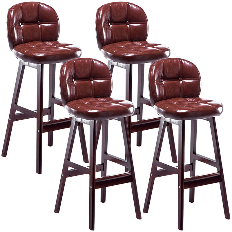 Taburete de bar interior Taburete de mostrador con respaldo rectangular moderno con patas de madera