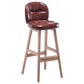 Taburete de bar interior Taburete de mostrador con respaldo rectangular moderno con patas de madera