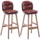 Taburete de bar interior Taburete de mostrador con respaldo rectangular moderno con patas de madera