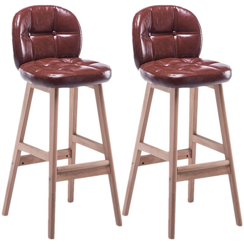 Taburete de bar interior Taburete de mostrador con respaldo rectangular moderno con patas de madera