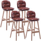 Taburete de bar interior Taburete de mostrador con respaldo rectangular moderno con patas de madera