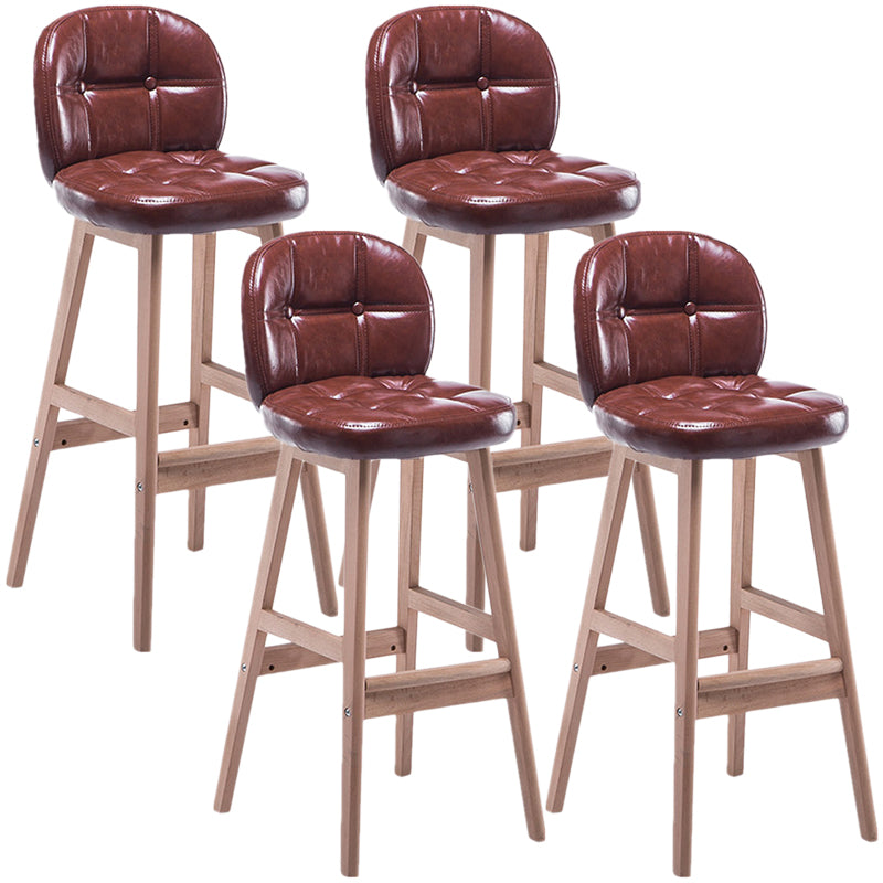 Taburete de bar interior Taburete de mostrador con respaldo rectangular moderno con patas de madera