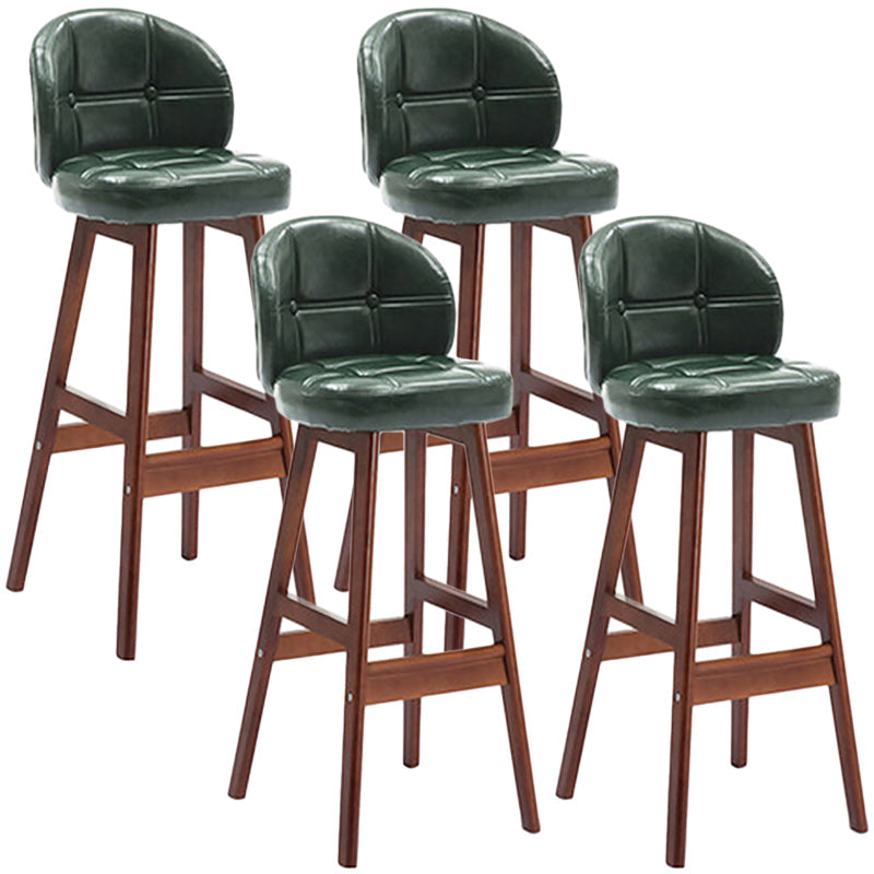 Taburete de bar interior Taburete de mostrador con respaldo rectangular moderno con patas de madera