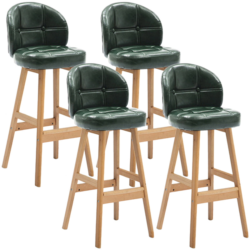 Taburete de bar interior Taburete de mostrador con respaldo rectangular moderno con patas de madera