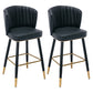 Scandinavian Footrest Checkout Counter Stool Matte Finish PU Leather Barstool Black 2 Piece Set Counter Stool(26"H) Clearhalo 'Bar Furniture' 'Bar Stools' 'bar_stools' 'furn' 'furn_bar_stools' 'Furniture' 'Kitchen & Dining Furniture' 5278347