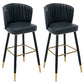 Scandinavian Footrest Checkout Counter Stool Matte Finish PU Leather Barstool Black 2 Piece Set Bar Stool(30"H) Clearhalo 'Bar Furniture' 'Bar Stools' 'bar_stools' 'furn' 'furn_bar_stools' 'Furniture' 'Kitchen & Dining Furniture' 5278349