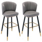 Scandinavian Footrest Checkout Counter Stool Matte Finish PU Leather Barstool Dark Gray 2 Piece Set Bar Stool(30"H) Clearhalo 'Bar Furniture' 'Bar Stools' 'bar_stools' 'furn' 'furn_bar_stools' 'Furniture' 'Kitchen & Dining Furniture' 5278354