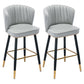 Scandinavian Footrest Checkout Counter Stool Matte Finish PU Leather Barstool Light Gray 2 Piece Set Counter Stool(26"H) Clearhalo 'Bar Furniture' 'Bar Stools' 'bar_stools' 'furn' 'furn_bar_stools' 'Furniture' 'Kitchen & Dining Furniture' 5278359
