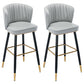 Scandinavian Footrest Checkout Counter Stool Matte Finish PU Leather Barstool Light Gray 2 Piece Set Bar Stool(30"H) Clearhalo 'Bar Furniture' 'Bar Stools' 'bar_stools' 'furn' 'furn_bar_stools' 'Furniture' 'Kitchen & Dining Furniture' 5278361