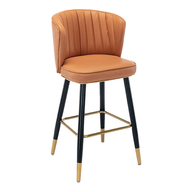 Scandinavian Footrest Checkout Counter Stool Matte Finish PU Leather Barstool Clearhalo 'Bar Furniture' 'Bar Stools' 'bar_stools' 'furn' 'furn_bar_stools' 'Furniture' 'Kitchen & Dining Furniture' 5278367