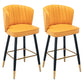 Scandinavian Footrest Checkout Counter Stool Matte Finish PU Leather Barstool Orange 2 Piece Set Counter Stool(26"H) Clearhalo 'Bar Furniture' 'Bar Stools' 'bar_stools' 'furn' 'furn_bar_stools' 'Furniture' 'Kitchen & Dining Furniture' 5278370