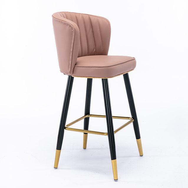 Scandinavian Footrest Checkout Counter Stool Matte Finish PU Leather Barstool Clearhalo 'Bar Furniture' 'Bar Stools' 'bar_stools' 'furn' 'furn_bar_stools' 'Furniture' 'Kitchen & Dining Furniture' 5278371