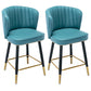 Scandinavian Footrest Checkout Counter Stool Matte Finish PU Leather Barstool Blue 2 Piece Set Short Stool(22"H) Clearhalo 'Bar Furniture' 'Bar Stools' 'bar_stools' 'furn' 'furn_bar_stools' 'Furniture' 'Kitchen & Dining Furniture' 5278374