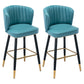Scandinavian Footrest Checkout Counter Stool Matte Finish PU Leather Barstool Blue 2 Piece Set Counter Stool(26"H) Clearhalo 'Bar Furniture' 'Bar Stools' 'bar_stools' 'furn' 'furn_bar_stools' 'Furniture' 'Kitchen & Dining Furniture' 5278375