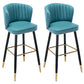 Scandinavian Footrest Checkout Counter Stool Matte Finish PU Leather Barstool Blue 2 Piece Set Bar Stool(30"H) Clearhalo 'Bar Furniture' 'Bar Stools' 'bar_stools' 'furn' 'furn_bar_stools' 'Furniture' 'Kitchen & Dining Furniture' 5278376