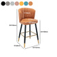 Scandinavian Footrest Checkout Counter Stool Matte Finish PU Leather Barstool Clearhalo 'Bar Furniture' 'Bar Stools' 'bar_stools' 'furn' 'furn_bar_stools' 'Furniture' 'Kitchen & Dining Furniture' 5278381