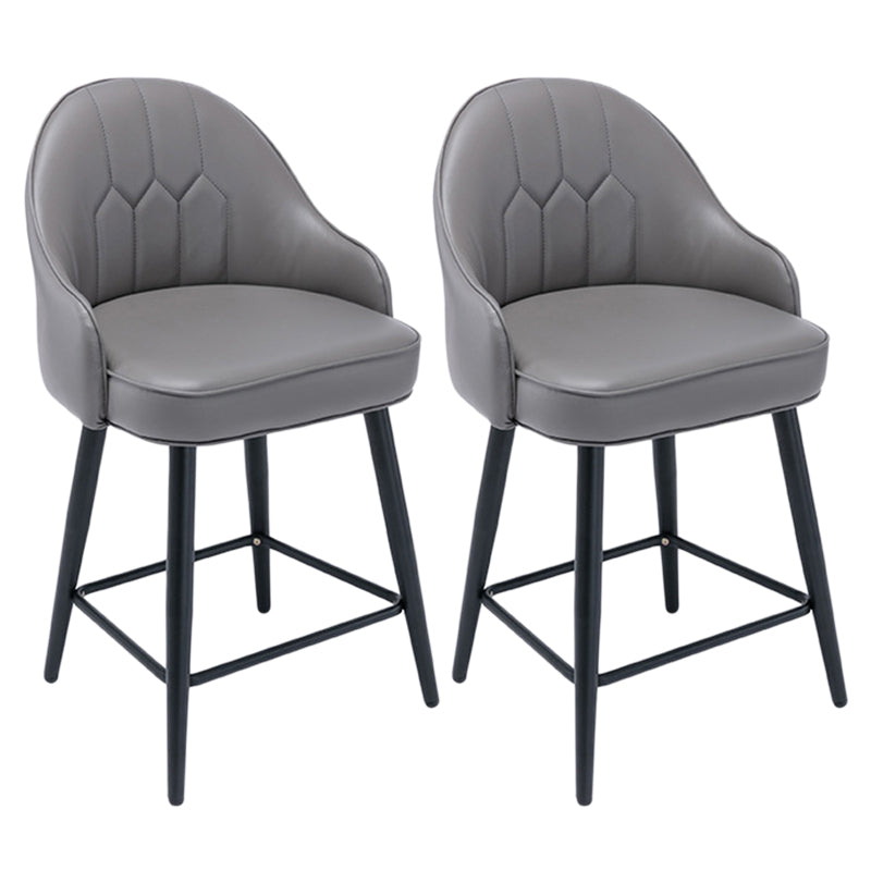 Matte Finish PU Leather Footrest Barstool Scandinavian KTV Stool