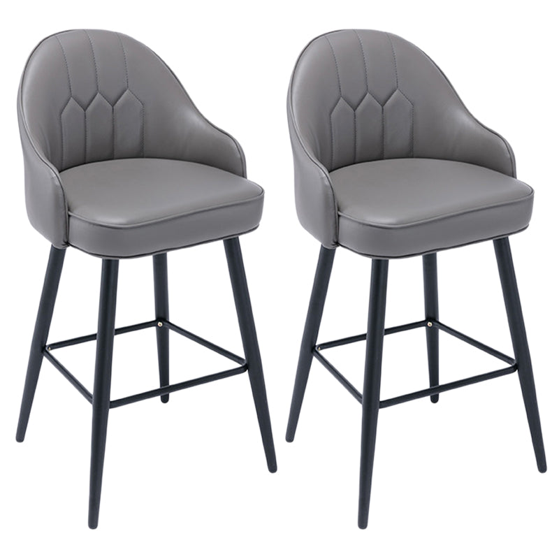 Matte Finish PU Leather Footrest Barstool Scandinavian KTV Stool
