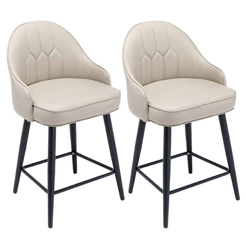 Matte Finish PU Leather Footrest Barstool Scandinavian KTV Stool