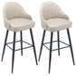 Matte Finish PU Leather Footrest Barstool Scandinavian KTV Stool