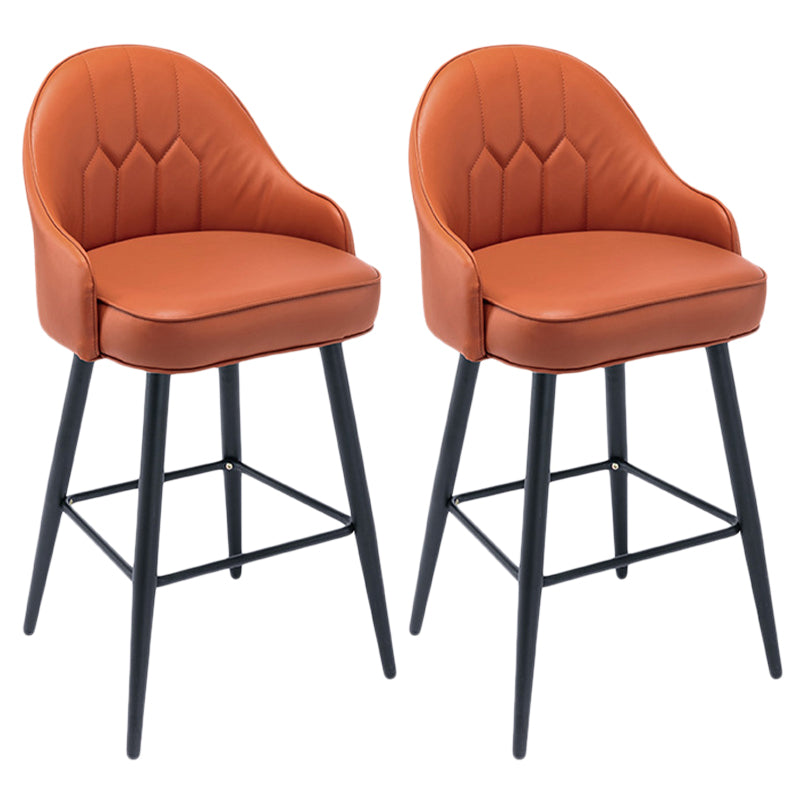 Matte Finish PU Leather Footrest Barstool Scandinavian KTV Stool