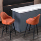 Matte Finish PU Leather Footrest Barstool Scandinavian KTV Stool
