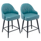 Matte Finish PU Leather Footrest Barstool Scandinavian KTV Stool