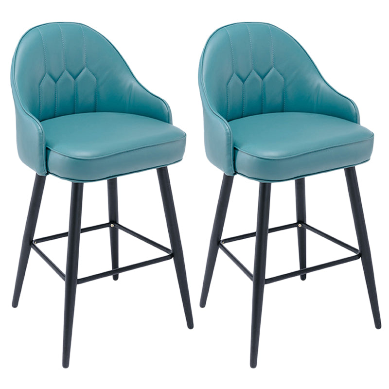 Matte Finish PU Leather Footrest Barstool Scandinavian KTV Stool