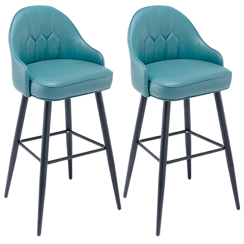 Matte Finish PU Leather Footrest Barstool Scandinavian KTV Stool