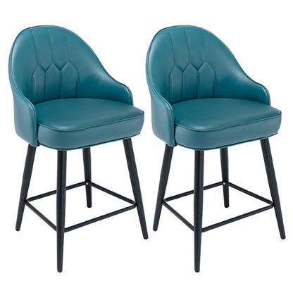 Matte Finish PU Leather Footrest Barstool Scandinavian KTV Stool