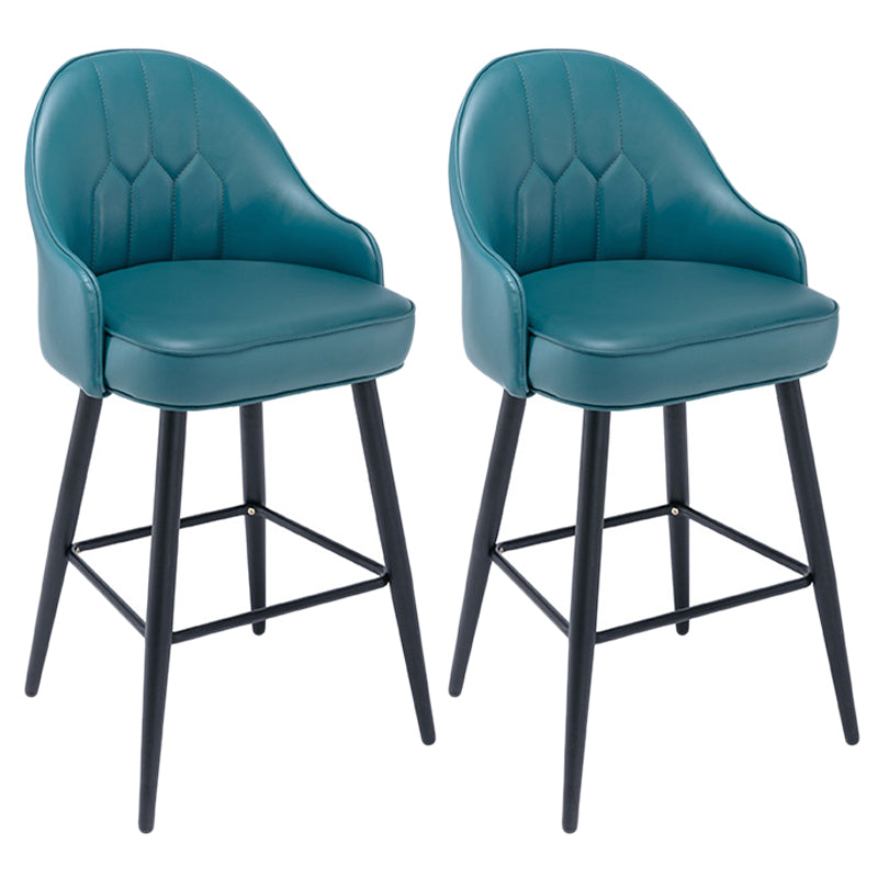 Matte Finish PU Leather Footrest Barstool Scandinavian KTV Stool