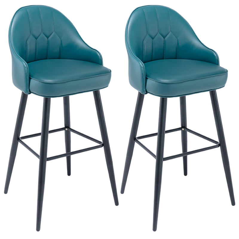 Matte Finish PU Leather Footrest Barstool Scandinavian KTV Stool