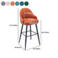 Matte Finish PU Leather Footrest Barstool Scandinavian KTV Stool