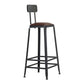 Sgabello da bar per bar con bancone senza braccio in stile industriale con cuscino in pelle e pedale