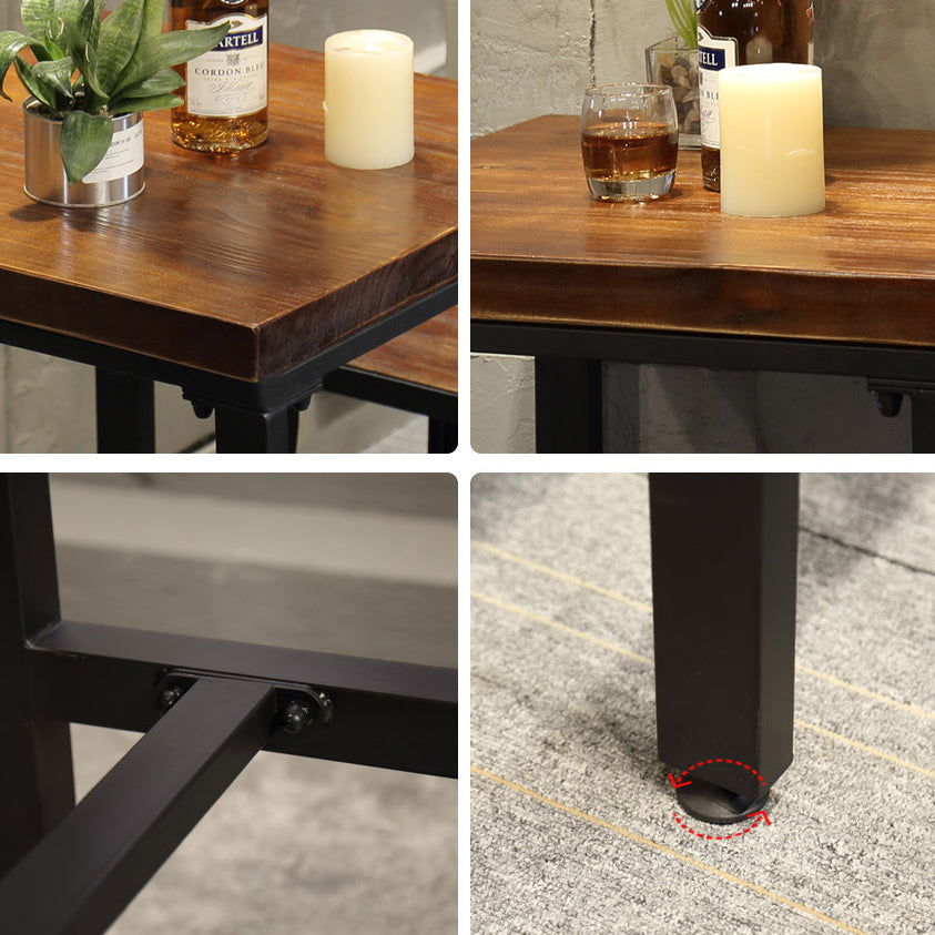 Industrial 1/2/3/5 Pièces Ensemble de table de bar à bois massif