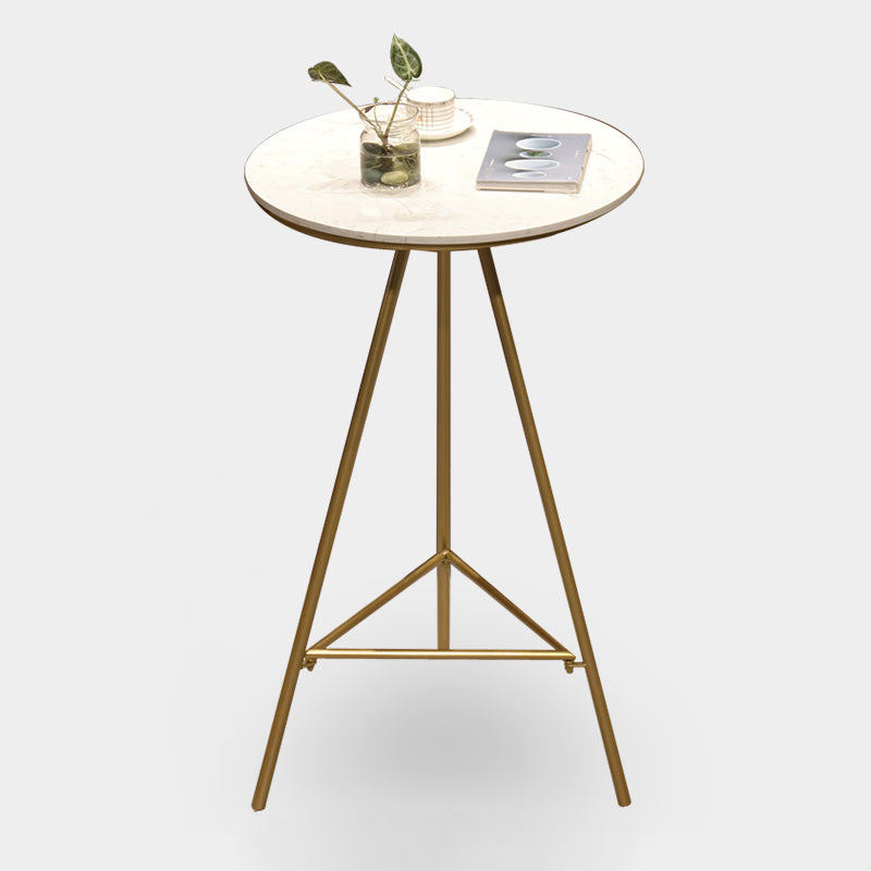 1/3 stuks glamour ijzeren staaftafel set rond bistro set met witte faux marmeren top