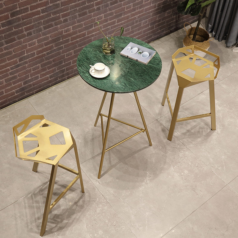 1/3 stuks glamour ijzeren staaftafel set rond bistro set met witte faux marmeren top