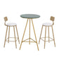 1/3 stuks glamour ijzeren staaftafel set rond bistro set met witte faux marmeren top