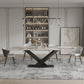 Modern Sintered Stone Top Dining Set Rectangle 1/3/4/5/7/9 Pieces Dining Room Table Set 5 Pieces: Table, 4 Chairs Clearhalo 'Dining Room Sets' 'Dining Tables & Seating' 'dining_room_set' 'furn' 'furn_dining_room_set' 'Furniture' 'Kitchen & Dining Furniture' 5278595