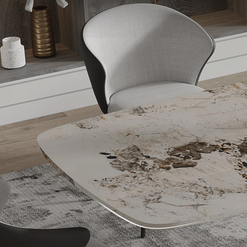 Modern Sintered Stone Top Dining Set Rectangle 1/3/4/5/7/9 Pieces Dining Room Table Set Clearhalo 'Dining Room Sets' 'Dining Tables & Seating' 'dining_room_set' 'furn' 'furn_dining_room_set' 'Furniture' 'Kitchen & Dining Furniture' 5278598