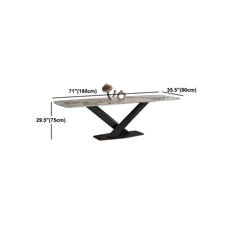 Modern Sintered Stone Top Dining Set Rectangle 1/3/4/5/7/9 Pieces Dining Room Table Set Clearhalo 'Dining Room Sets' 'Dining Tables & Seating' 'dining_room_set' 'furn' 'furn_dining_room_set' 'Furniture' 'Kitchen & Dining Furniture' 5278607