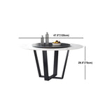 モダンなダイネットセット1/4/5/7ピース丸い石のトップダイニングテーブルセットターンテーブル