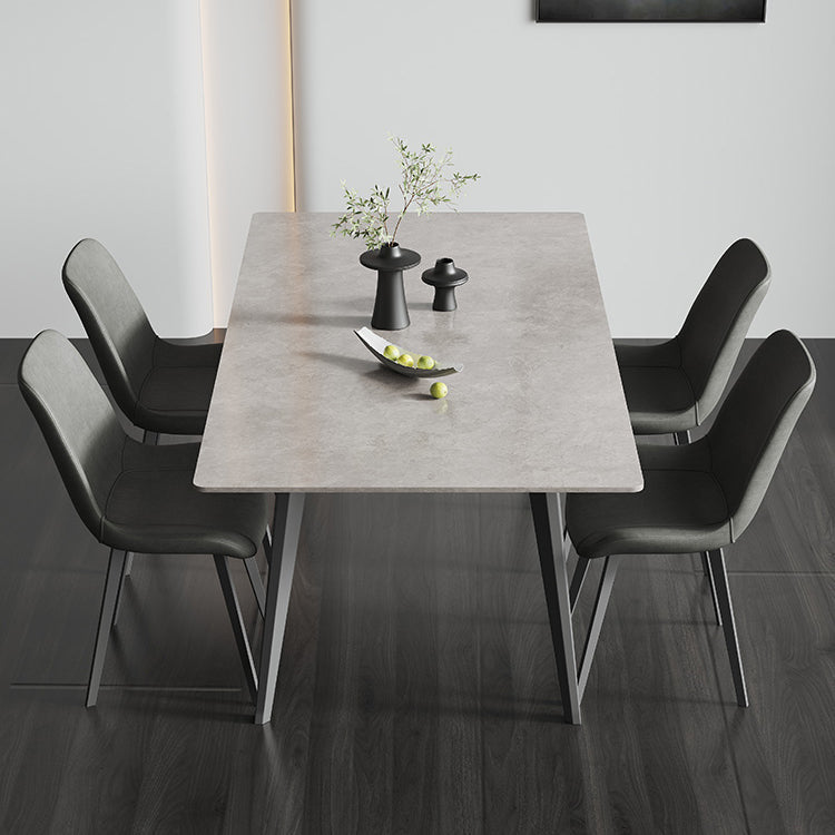 Set da pranzo moderno con piano in pietra sinterizzata Set tavolo da pranzo rettangolare 1/4/5 pezzi