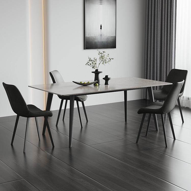 Set da pranzo moderno con piano in pietra sinterizzata Set tavolo da pranzo rettangolare 1/4/5 pezzi