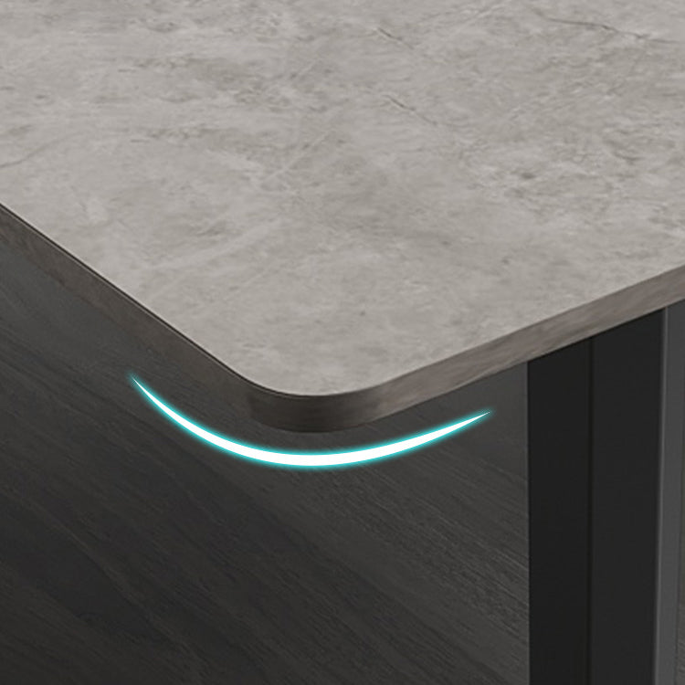 Set da pranzo moderno con piano in pietra sinterizzata Set tavolo da pranzo rettangolare 1/4/5 pezzi